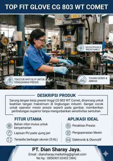 Safety Glove Comet Top Fit Glove CG 803 WT 